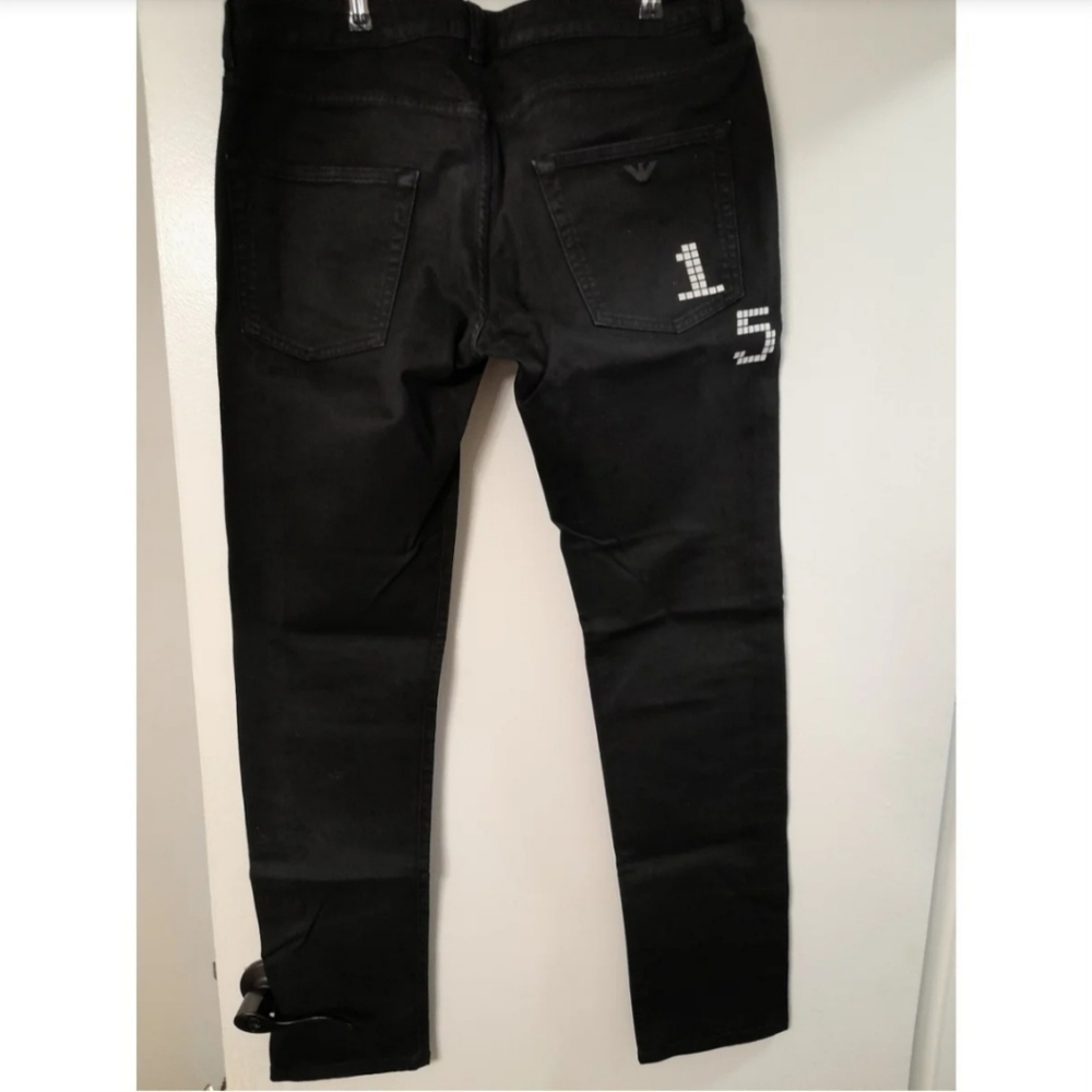 Emporio Armani Black Slim Jeans with Tapered Fit - Picture 2 of 8